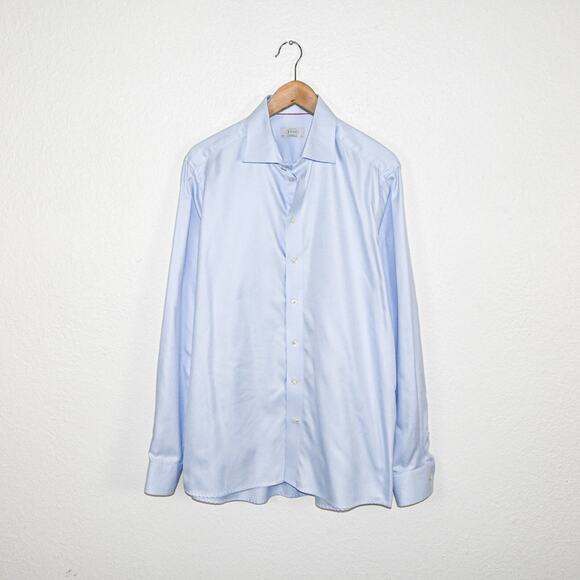 ETON Contemporary fit size 17 Blue Button up Shirt Micro stripe - Picture 7 of 7